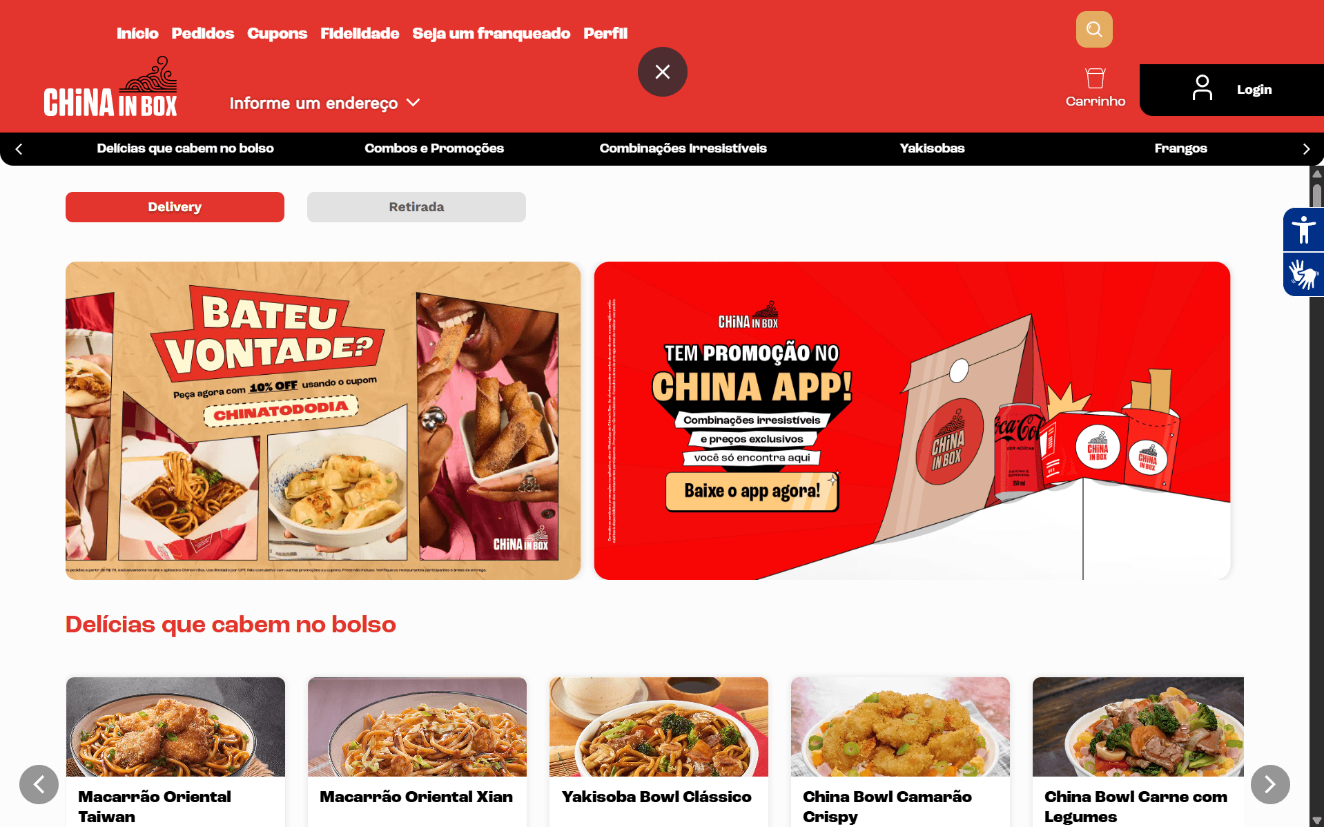China in Box — plataforma digital de delivery