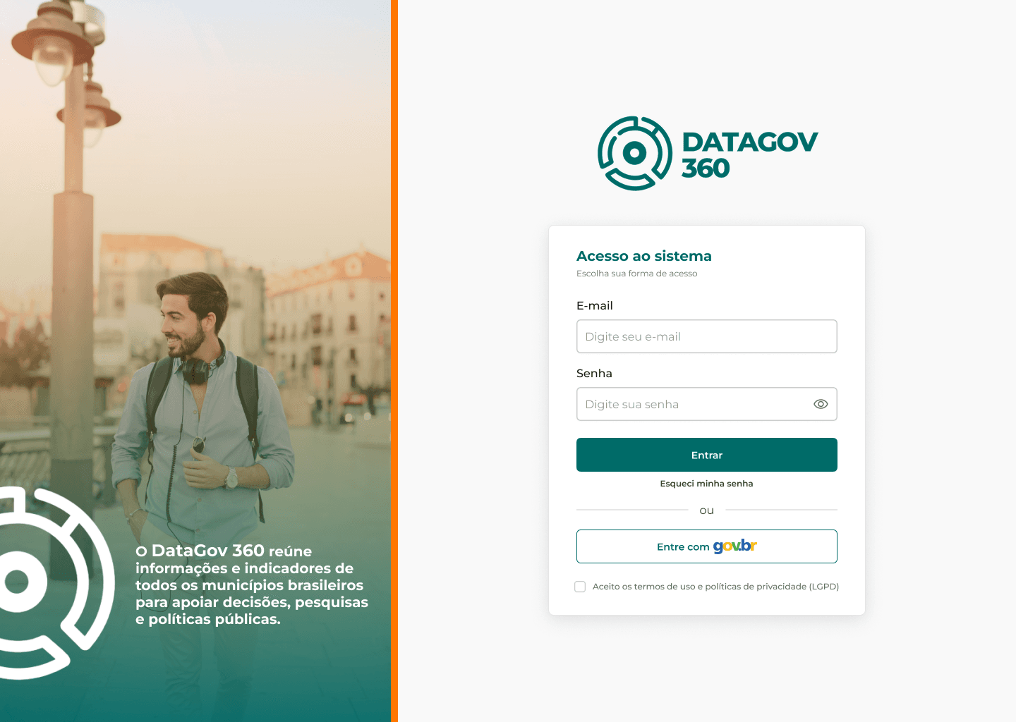 Interface do projeto DataGov — plataforma de dados públicos